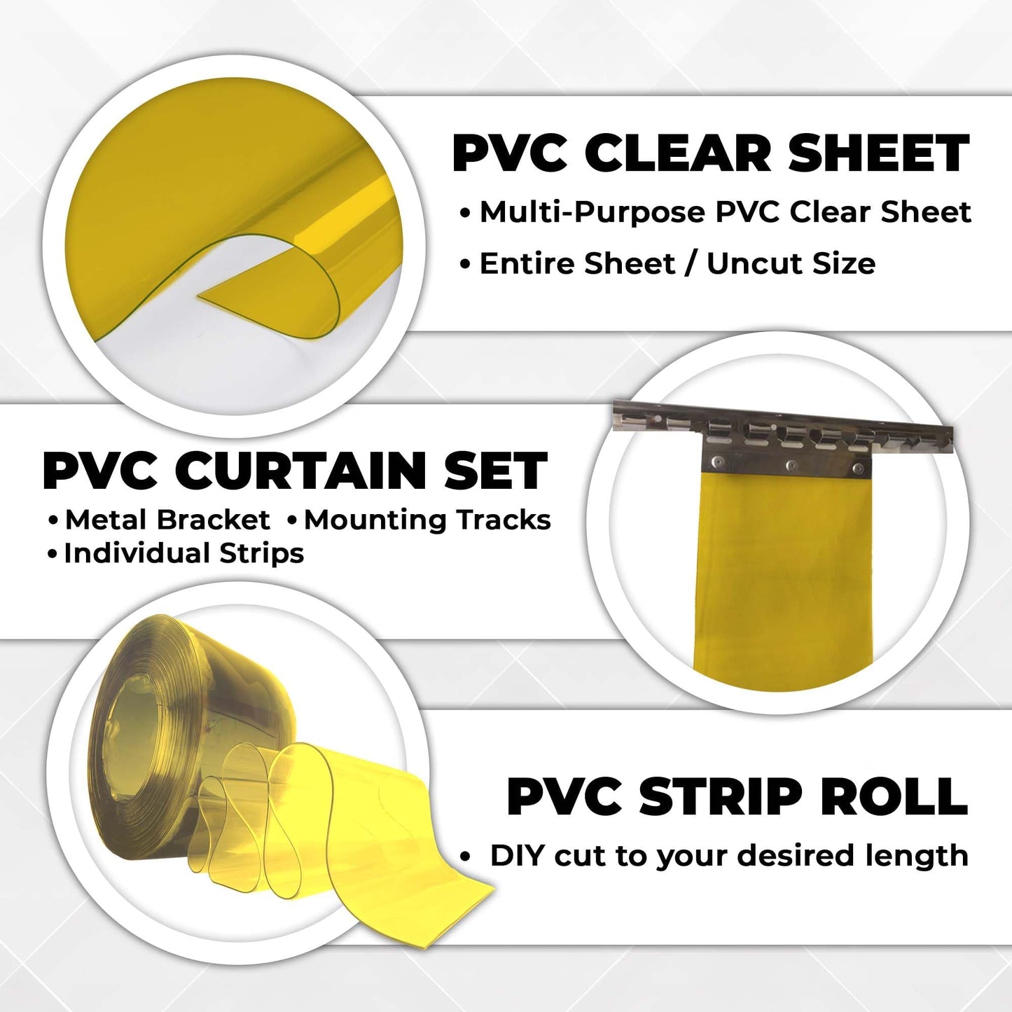 Acepunch Commercial PVC Strip Door Curtain Kit Bundle