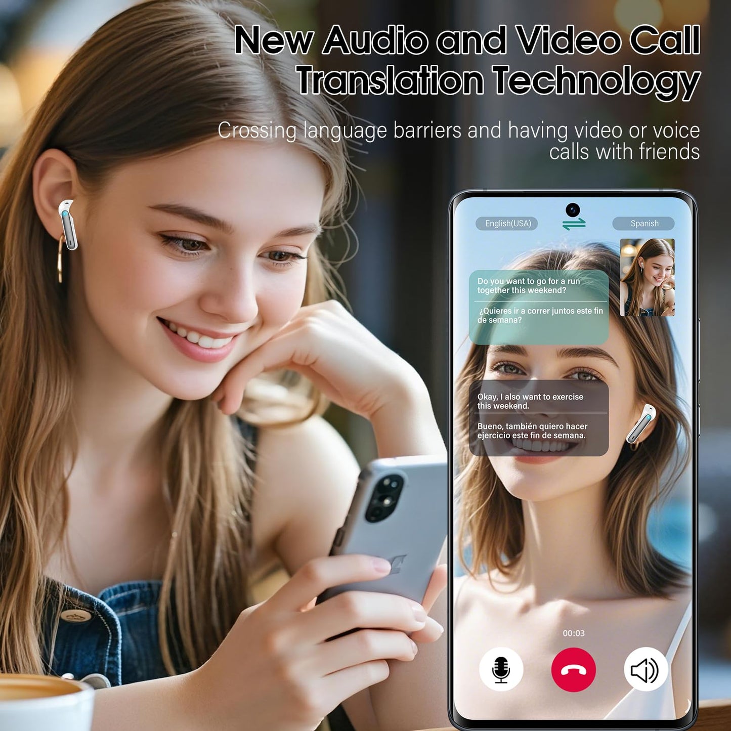 Csasan Ai Translation Earbuds Real Time, Translator Earbuds with 6 Translation Modes/164 Languages,No Subscription Required Translatior Headphones,48H Audifonos Traductores Inglés Español, Iron Gray