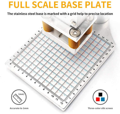 Upgraded Hot Foil Stamping Machine 10x13cm Leather Bronzing Pressure Mark Machine 110V with Full Scale on The Base Plate for PVC Leather PU Paper Logo Embossing