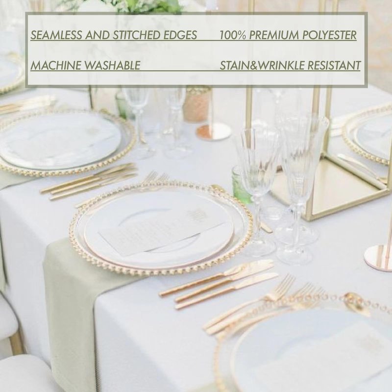 RAINISH 8 Pack White Table Cloth 60 x 102 Inch Polyester tablecloths for 6 Foot Rectangle Tables, Stain and Wrinkle Resistant Washable Fabric White Table Covers for Parties, Wedding, Banquet, Dining
