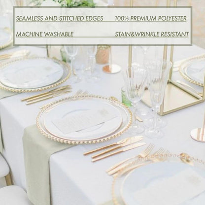 RAINISH 8 Pack White Table Cloth 60 x 102 Inch Polyester tablecloths for 6 Foot Rectangle Tables, Stain and Wrinkle Resistant Washable Fabric White Table Covers for Parties, Wedding, Banquet, Dining