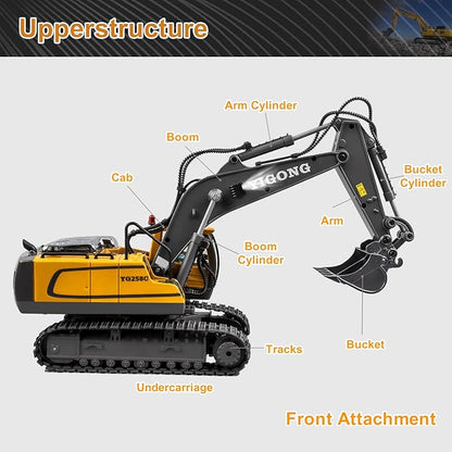 Dwi Dowellin Remote Control Excavator Toys for BoysConstruction Rc Excavators for Kids Age 4-7 8 9 10 Year OldIdeal ToysBatteries Included