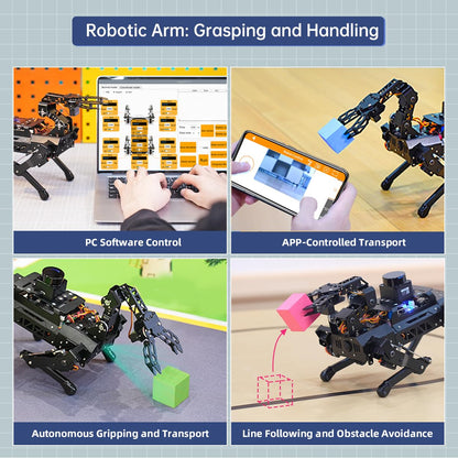 PuppyPi Robot Dog with ChatGPT Large AI Models AI Embodied Intelligence ROS Robotic Dog Vision Scene Voice Understanding SLAM Mapping Navigation Bionic Quadruped Robot, Pro Kit & RaspberryPi5 2GB