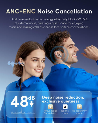 AI Translation Earbuds Real Time,199 Language Translator Earbuds,Bluetooth 6.1 Audifonos Traductores Inglés Español,4 ANC Mic Translating Device,Translate Ear Buds for Travel Learning with LCD Touch