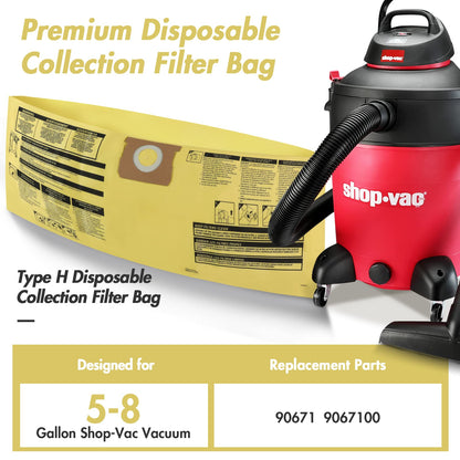 Shop-Vac 5 Gallon 4.5 Peak HP Wet/Dry Vacuum 5 Gallon Filter Bag(4 Pack)