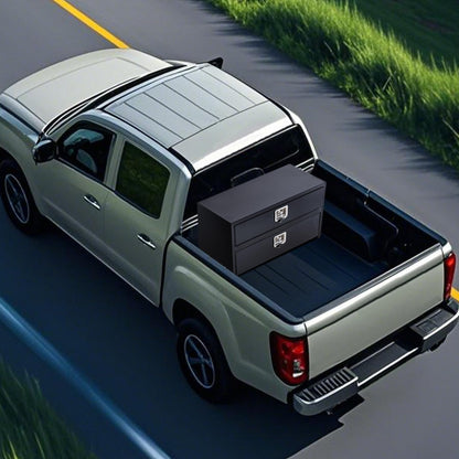 MOVECOM 36 Inch Truck Tool Box,T-Handle Lock Heavy Duty Steel Storage Tool Box, Tool Chest Organizer Lock and Keys, For Pickup, Truck Bed, RV, Trailer, Waterproof Box, Durable 36"x 18"x 20" Black