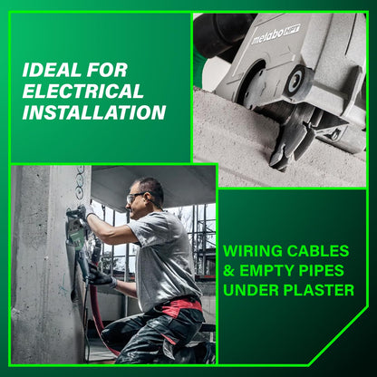 Metabo HPT MFE 40 Wall Chaser For Concrete, 5-Inch Cutting Disc, 15 Amps, High-Power Drive System, Tacho-Constamatic Electronics, Dust Protection, Torque Limiting Clutch, Made in Germany, 646040620