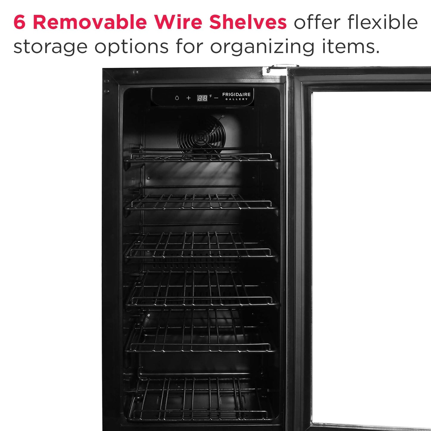 Frigidaire Gallery, 22.5" Wide Beverage Cooler, 30-Bottles Stainless Steel, with Lock, Tempered Glass Door, Frost Free, Glass Door, Stainless Steel, Built-in