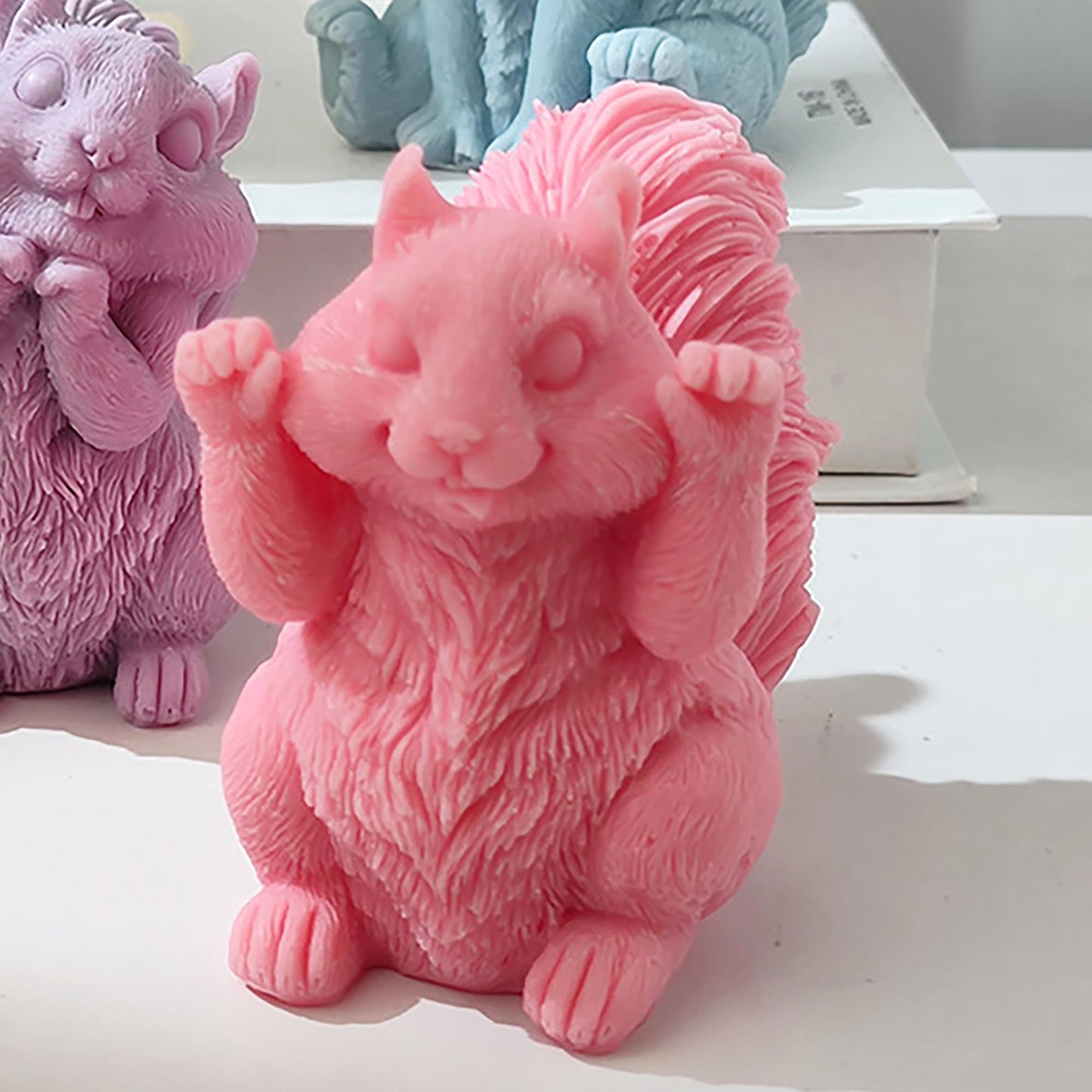 Squirrel Candle Mold - Resin Casting Silicone Molds for Home Decor & Candle Making Wave Spiral Mold