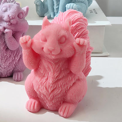 Squirrel Candle Mold - Resin Casting Silicone Molds for Home Decor & Candle Making Wave Spiral Mold