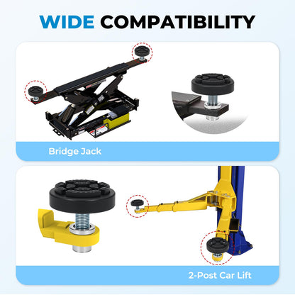 Atesilor 4pcs 50mm Screw Up Car Lift Adapter with Upgraded Rubber Lift Pads, 4-9cm Extension Car Lift Feet Tray for Car Lift Bridge Jack Stable Support, Fit for Rotary 2 Post Lift