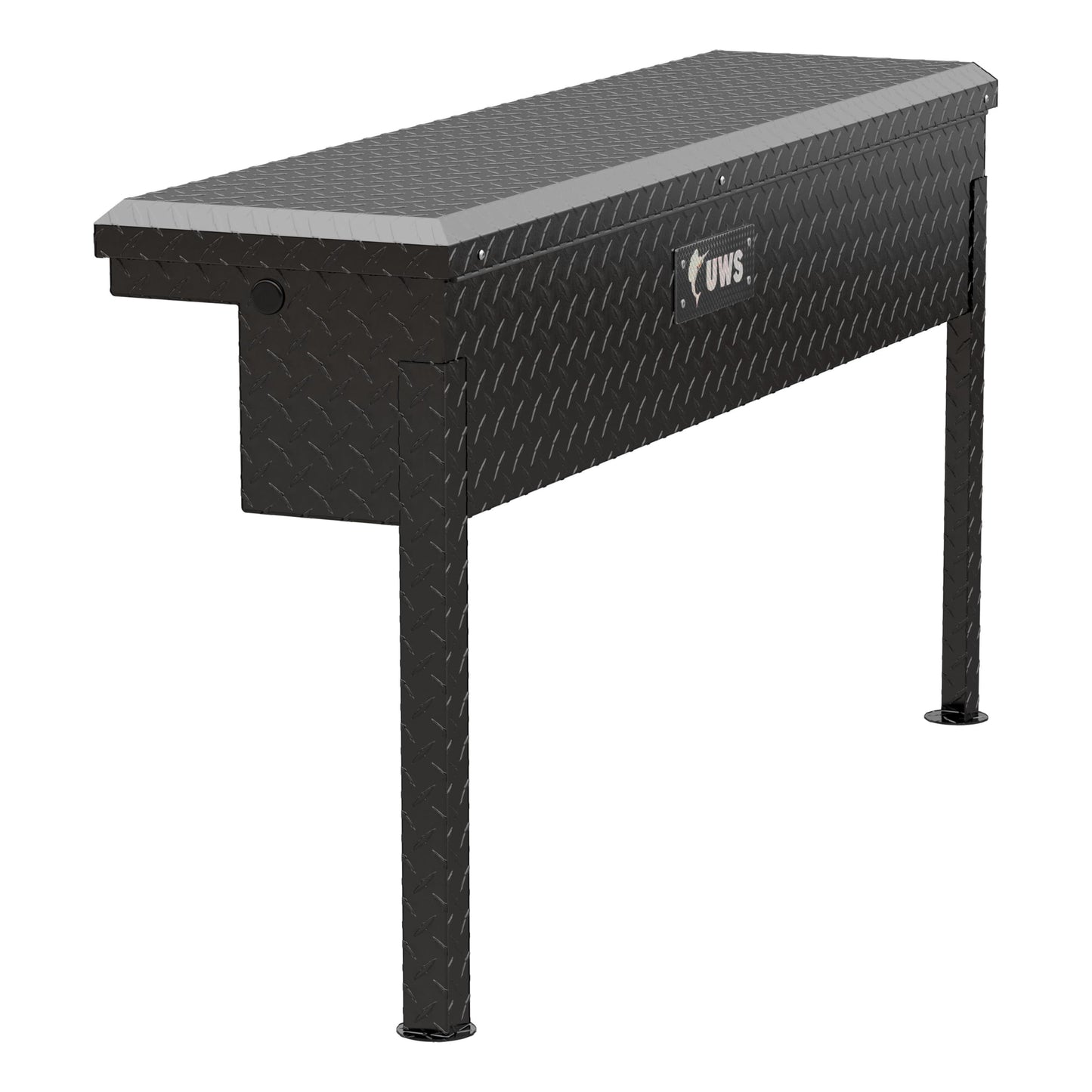 UWS EC30202 48-Inch Gloss Black Heavy-Wall Aluminum Truck Side Tool Box with Low Profile, RigidCore Lid