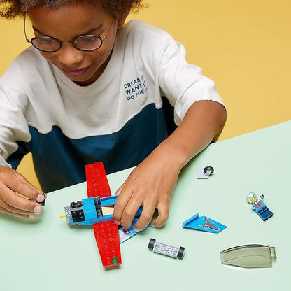 LEGO City Great Vehicles Stunt Plane 60323 Jet Airplane Toy 2022 Building Set Gifts for Kids Boys and Girls 5 Plus Years Old with Pilot Minifigure