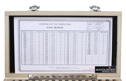 Accusize Industrial Tools 81 Pc Grade AS-1 Steel Gage Block Set, P900-S582