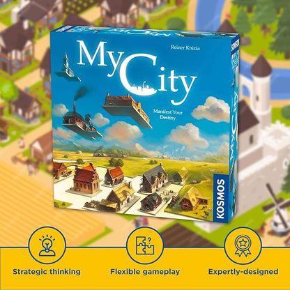 Thames &amp Kosmos My City | Family – Friendly | Legacy Board Game | Kosmos Games | 2 to 4 Players | Ages 10 and Up | Award Winning Designer Reiner Knizia  Blue