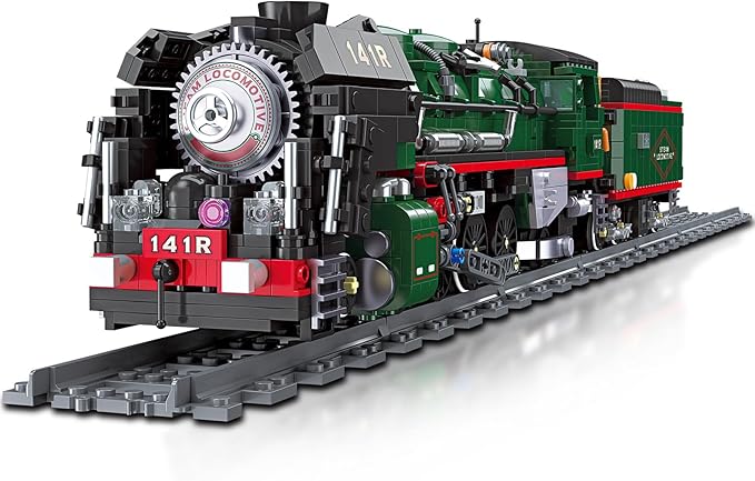 NUTCRACKER 141R Vintage Steam Train Building Blocks Set Classic Train Model Building Kit Construction Brick Education Learning Toys Birthday Gift for Adult Boys Teenagers 14+ (1782 Pieces)