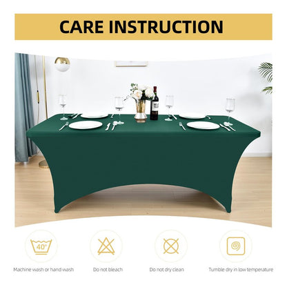 ZarzaaSik 6-Pack 4ft Spandex Table Covers for Rectangular Folding Tables - Wrinkle Resistant Stretch Tight Table Cloths - Ultimate Fitted Table Protector for Parties, Trade Shows, and Wedding