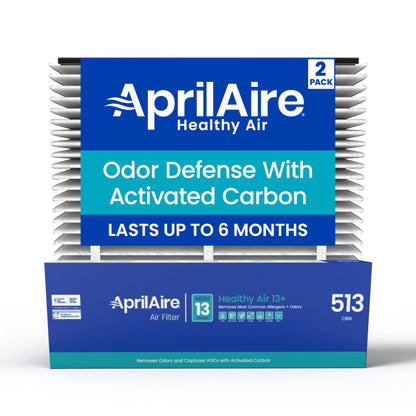 AprilAire 513CBN Replacement Filter for AprilAire Whole House Air Purifiers - MERV 13 with Carbon, Healthy Home Allergy + Odor Reduction, 31x28x4 Air Filter (Pack of 2)