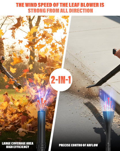 Relxxon Gas Powered Backpack Leaf Blower - 52cc 2-Stroke Engine, 200 MPH 550 CFM Heavy Duty Lawn Care Tool for Debris & Snow - 17.2lb Ultralight Design - 40oz Fuel Tank (Orange)