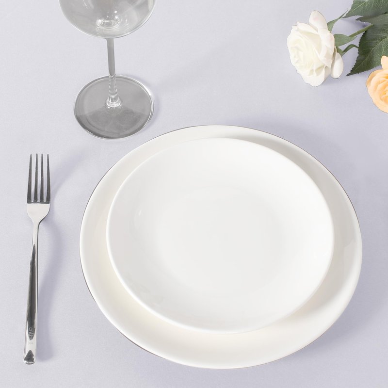 sancua White Round Tablecloth 108 Inch Diameter, 8 Pack - Circle Polyester Fabric Table Cloth for Wedding Party Reception Banquet Birthday, Washable Formal Table Cover (Fit 42-96 Inch Tables)