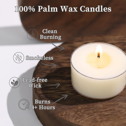 Scented Tea Lights Candles, Gardenia Moonlight, 16 Pack – White Scented Tealight Candles– 100% Palm Wax – 6 Hour Burn Time Aromatherapy Tea Light Votive Candle for Dinner, Bedroom, Spa, Wedding Decor