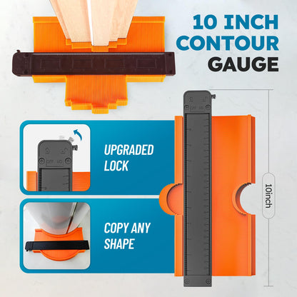 NAACOO Laminate/Vinyl Flooring Tools, Tapping Block for Vinyl Plank Flooring-Double Sided with Notches,10In Contour Gauge, Pull Bar, 40Pcs Floor Spacers,Rubber Mallet. Universal Floor Installation kit