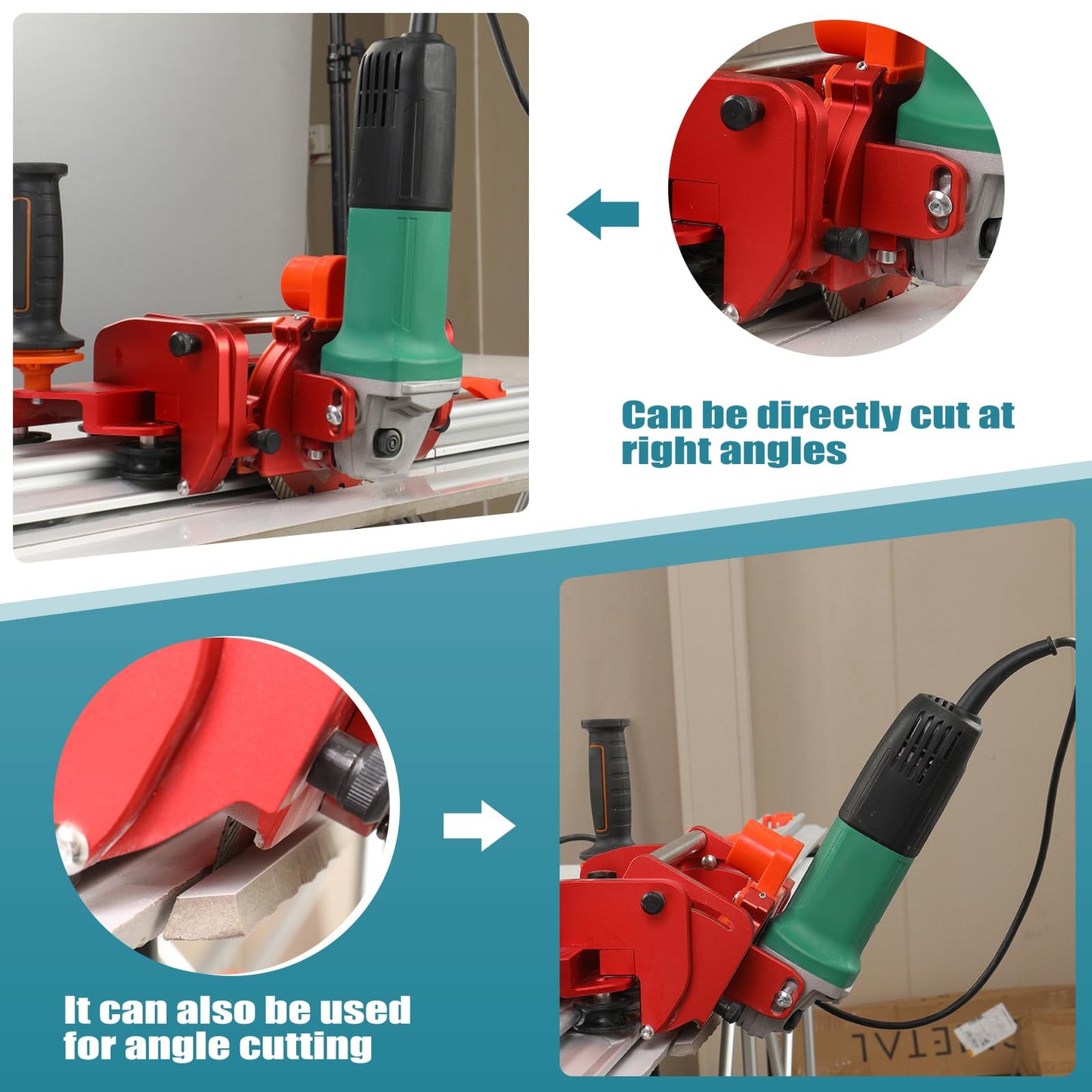 Electric Orbital Angle Grinder Tile Cutter for Large Ceramic Porcelain Tiles Up to 124 inches, Precise Ceramic Tile Cutting Tool(Angle grinder included)