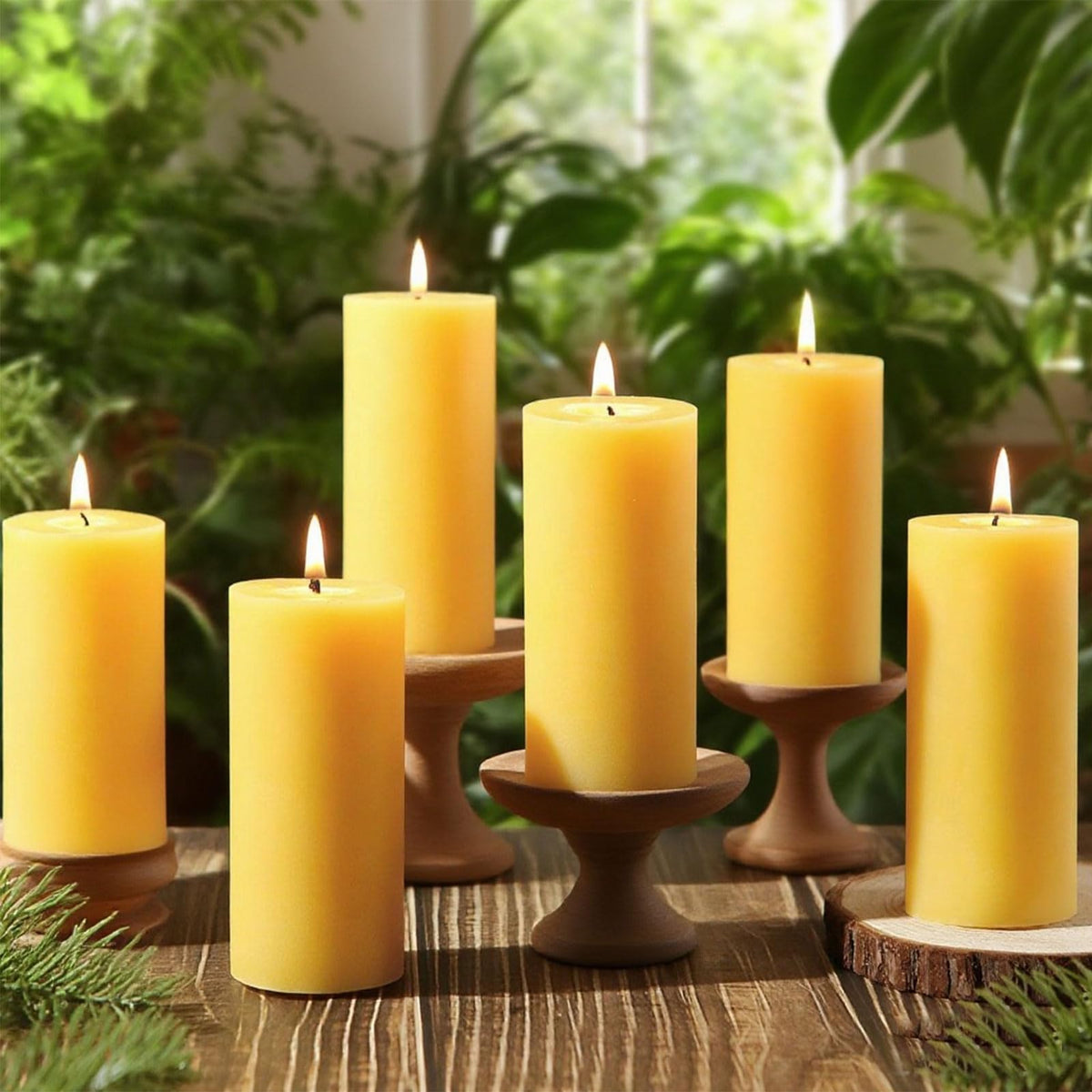 16 Pack Natural Beeswax Pillar Candles,560 Hours Long Burning Bees Wax Candle for Home,Prayer,Emergency,Dripless Smokeless Organic Beeswax Candles Bluk 2x4in