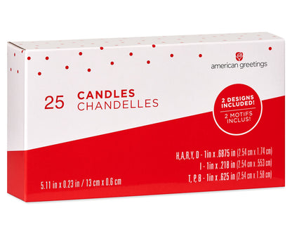 American Greetings Birthday Candles, Multicolored Long Thin & Happy Birthday Text on Toothpicks (25-Count)
