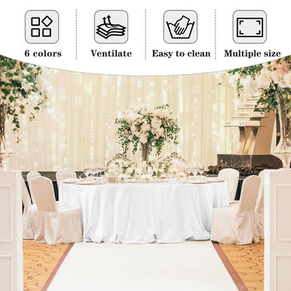 Fitable 6 Pack Black Round Tablecloths - 120 Inches in Diameter - Stain Resistant and Washable Table Clothes, Polyester Fabric Table Covers for Wedding, Party, Banquet, Formal Events