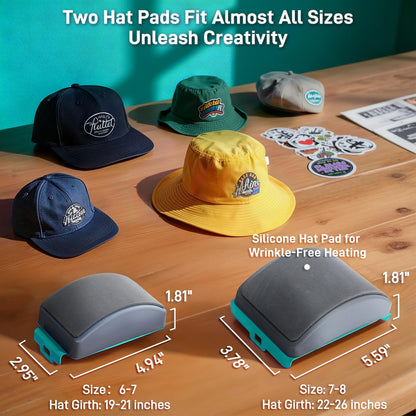 Auto Hat Heat Press Machine, Automatic Open/Release, 4 Memory Modes, Precise Temp/Timer Control, 6.54"x3.84"Curved Heat Plate, Hat Stretcher, for Caps, Sublimation, Vinyl, Heat Transfer