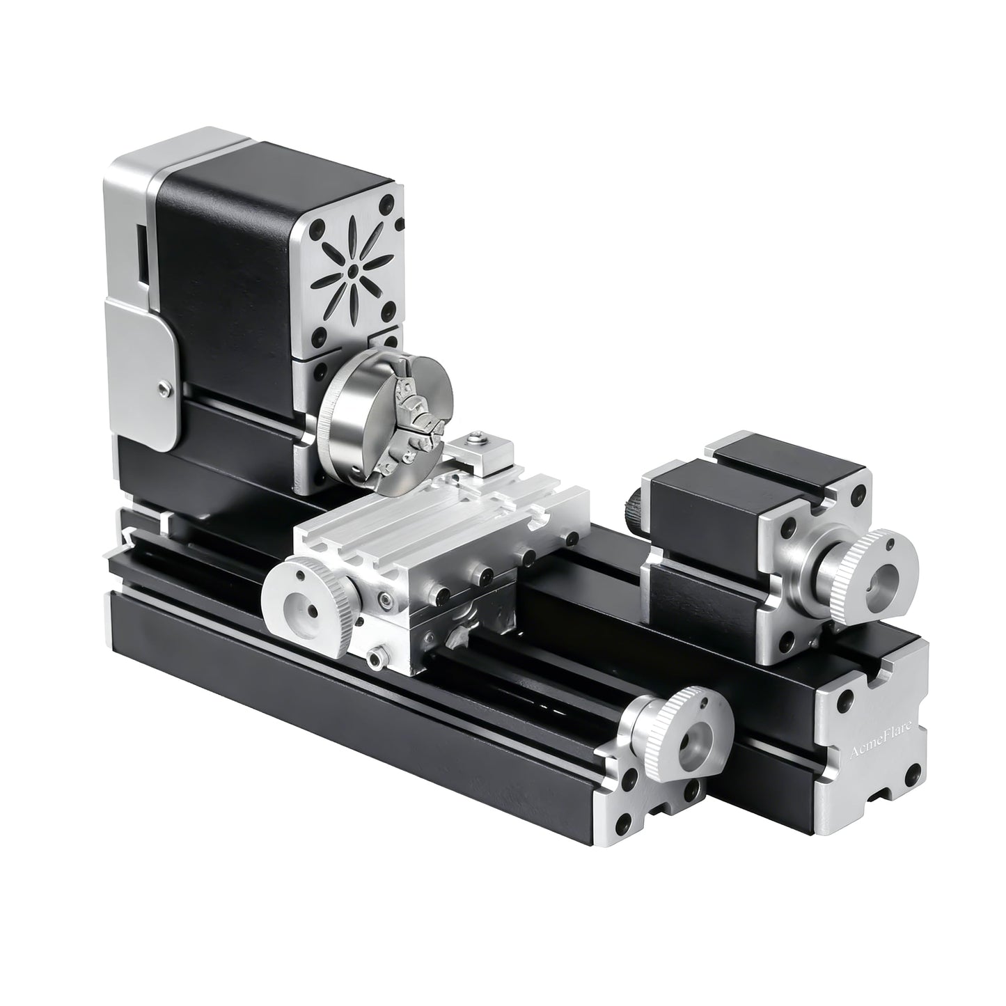 AcmeFlare All-Metal Mini Lathe Machine, 36W 20,000RPM Precision Lathe with 0.02mm Molded Scale – for Wood & Soft Metals (Copper, Aluminum) in DIY, Model Making, Crafts & Education