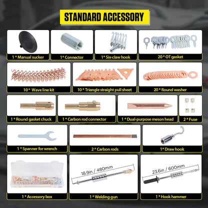 Spot Welder Dent Puller 3800A Dent Puller Machine 6 Modes Dent Puller Welder Intelligent Induction Stud Welder Smaller Welding Spots Auto Car Body Dent Puller Repair Kit 110V with Overheat Protection
