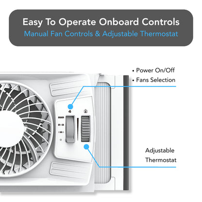 Comfort Zone Triple Window Fan with Adjustable Thermostat | 3-Speed High-Velocity Cooling | Horizontal or Vertical Manual Control | Fits Double Hung Windows (Min 25" x 8") | Fully Assembled | White