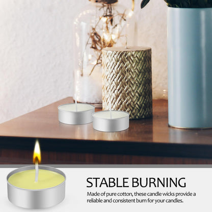 Operitacx 150 Pcs Aluminum Tea Light Cups & 150 Candle Wicks - Empty Metal Tins and Wax Containers for DIY Candle Making Supplies