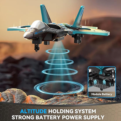 4DRC V17 Foam Remote Control Airplanes RC Planes for Kids Adults 4-7 8-16 RC Airplane Fighter Jet with Light 360° Flip Fighter Jet Toy Gravity Sensing Stunt Roll Airplane Toy Gifts for Kids Boys