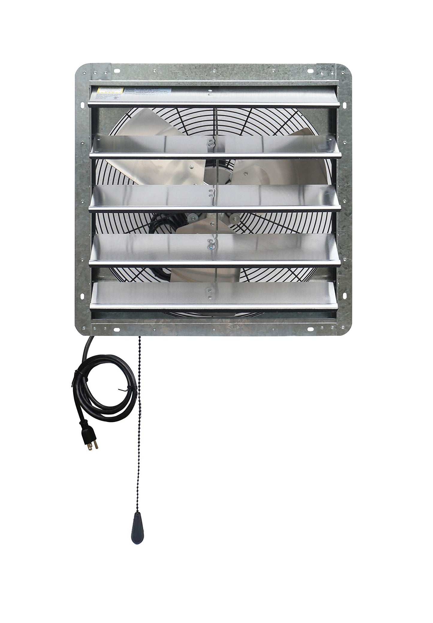 iLiving ILG8SF20V-T 20 inch Shutter Exhaust Attic Garage Grow, Ventilation Fan with 3 Speed Thermostat 6 Foot Long 3 Plugs Cord, 20" - Variable, 3368 CFM, 5000 SQF Coverage Area, Silver