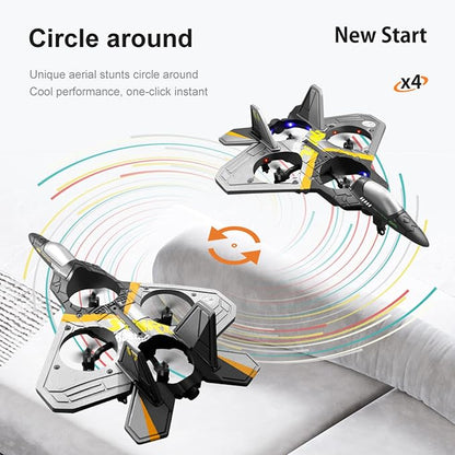 V17 Remote Control Airplane Foam RC Planes for Kids Adults 8-16 RC Fighter Jet Airplane with Light 2 Batteries 360° Flip Fighter Jet Toy Stunt Roll Gifts for Adult Boys (Blue with 2Batteries)