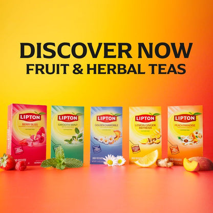 Lipton Peach Paradise Tea Bags, Caffeine Free Tea, Fruit and Herbal Tea, Individually Wrapped, 80 Total tea Bags (20ct - Pack of 4)