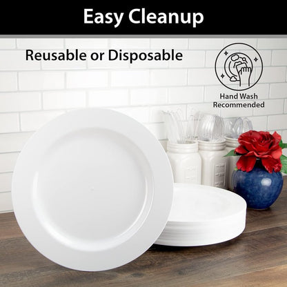 Lillian Tablesettings Premium Quality Heavyweight Plastic Plates China Like. Wedding and Party Dinnerware Plastic Plates 6.25 inc White/Pearl-Value Pack 40 Count