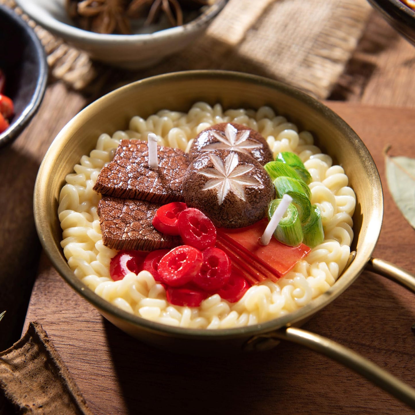 Ramen Noodles Vegetable Wax Candle for Friend Yourself Gift