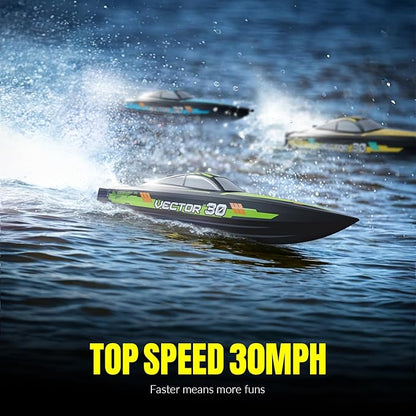 volantexrc RC Remote Control Boat for Pool2.4Ghz Control RC Boats for Adults Lake Electric Boat with Water Cooling System 2Rechargeable Batteries (Green)