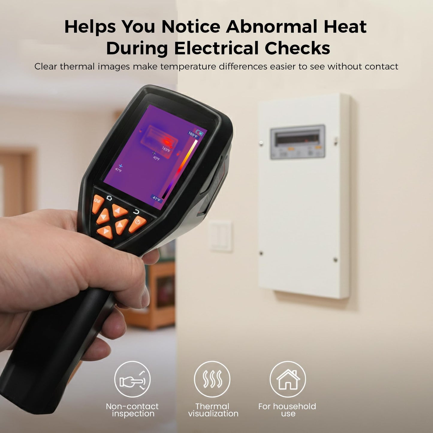 ANXTECH Handheld Thermal Imaging Camera 320×240 Super Resolution, 25HZ Refresh Rate, High/Low Temp Alarm, 8H Battery Life for Water Leak Detection, Hidden Moisture and Home Inspection