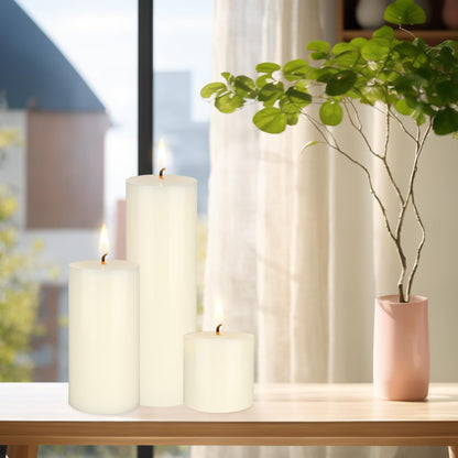 Mega Candles 1 pc Unscented Solid Ivory Pillar Candles, Hand Poured Premium Wax Candle 3 Inch x 6 Inch, Home Décor, Spas, Weddings, Occasions, Party, Centerpieces, Holidays, Vigils, Prayers