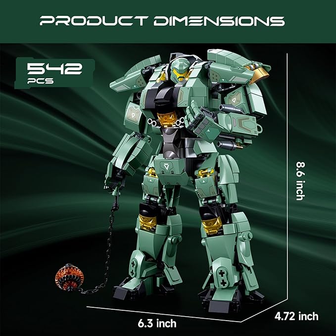 Velance Mech Robot Armored Building Blocks Set Warrior City Action Mech Building Toy Kit Mecha Robot Building Block Model for Kids &amp Adults Birthday Christmas Day Gift(542 Pcs)