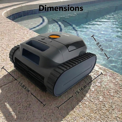 CZYBYTE Cordless Robotic Pool Vacuum Cleaner, Intelligent Route Planning, Wall & Waterline Climbing, 120-Min Runtime, for Above Ground/Inground Pools up to 2000 sq. ft, APP Support,Orange