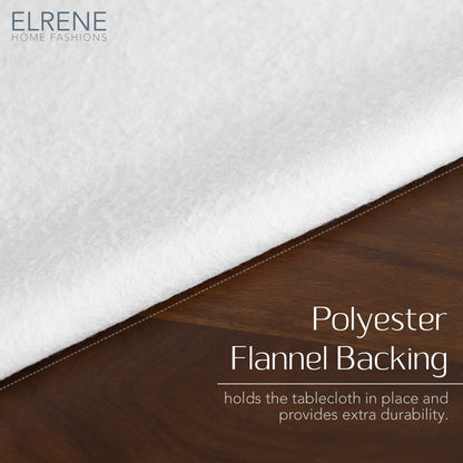 Elrene Home Fashions Savannah Boho Paisley Water and Stain Resistant Vinyl Indoor/Outdoor Tablecloth with Flannel Backing, 52"x52" Square, Gray