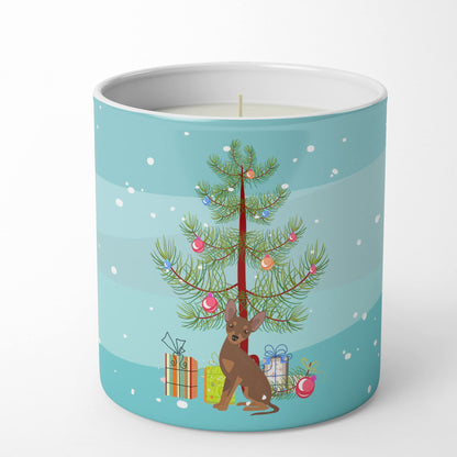 Caroline's Treasures CK3508CDL Brown Prague Ratter Christmas Tree 10 oz Decorative Soy Candle Nature Soy Wax Essential Oil Home Decor Ideal for Bedroom Kitchen Bath Office Gift, 10 oz