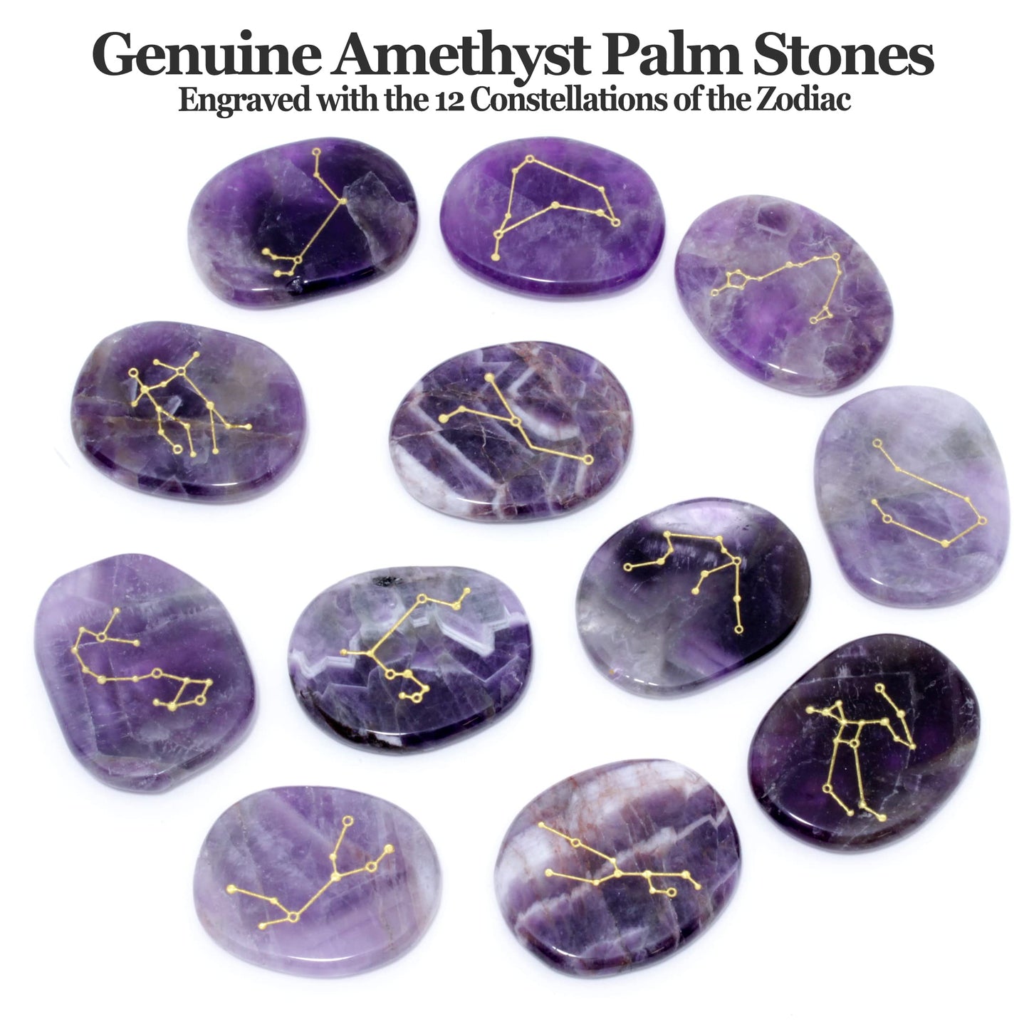 DANCING BEAR Leo Zodiac Healing Crystals Gift Set (14 Pc): 9 Stones, 18K Gold-Plated Constellation Necklace, Meteorite, Succulent Candle, Palo Santo Smudge Stick, and Info Guide, Made in The USA