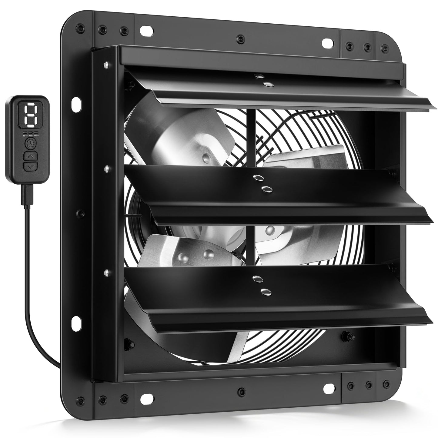 VIVOHOME 10" Shutter Exhaust Fan with EC Motor – 900 CFM, Variable Speed, Timer, Wall-Mounted for Attic, Garage, Greenhouse, Chicken Coop, Barn Ventilation